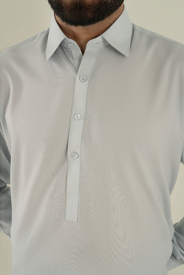 Wash & Wear | Light Blue Collar Kameez Shalwar