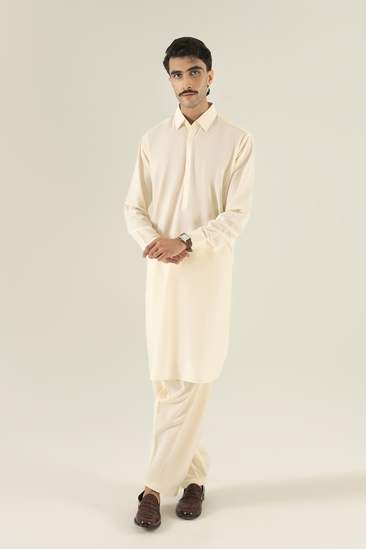 Wash & Wear | Lime Collar Kameez Shalwar