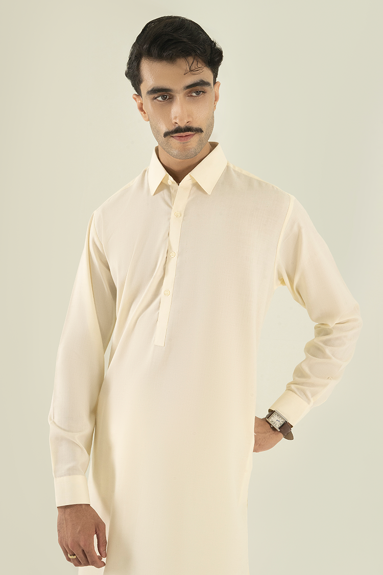 Wash & Wear | Lime Collar Kameez Shalwar
