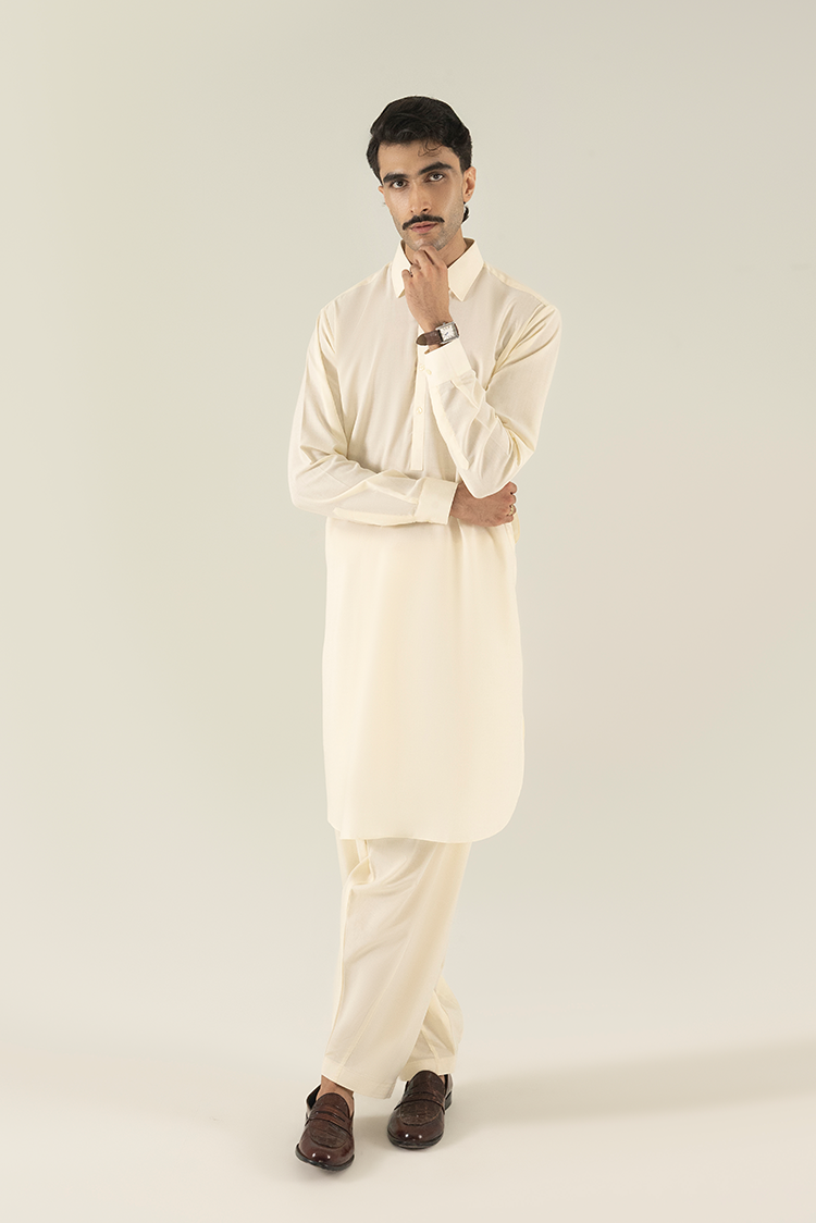 Wash & Wear | Lime Collar Kameez Shalwar