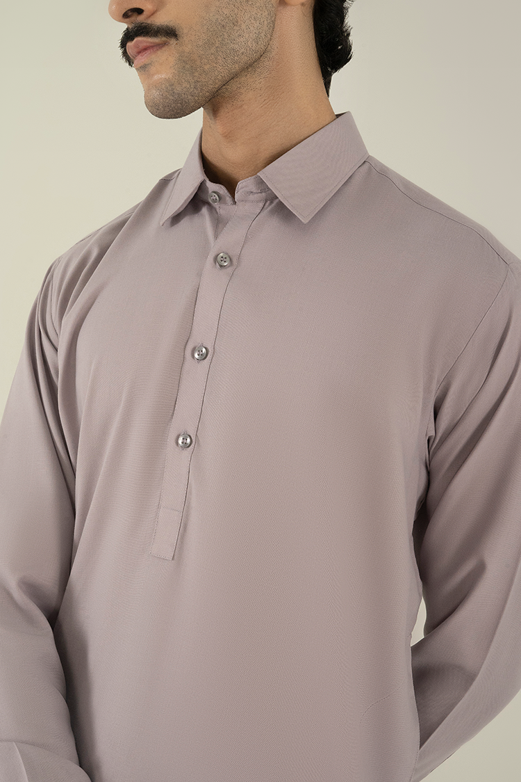 Wash & Wear | Purple Collar Kameez Shalwar