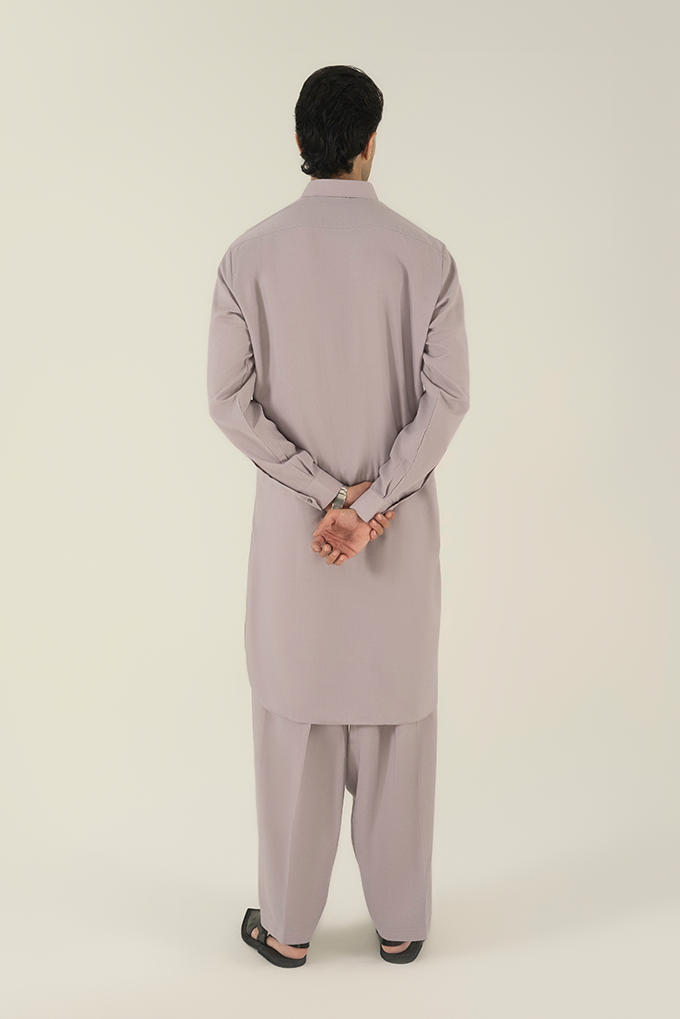 Wash & Wear | Purple Collar Kameez Shalwar