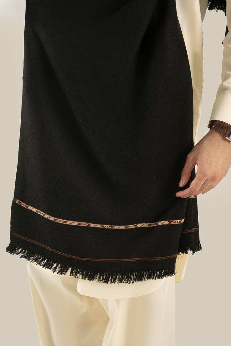 Black Wool Blend Shawl