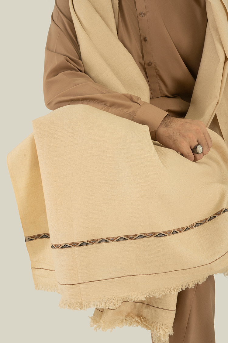 Beige Wool Blend Shawl