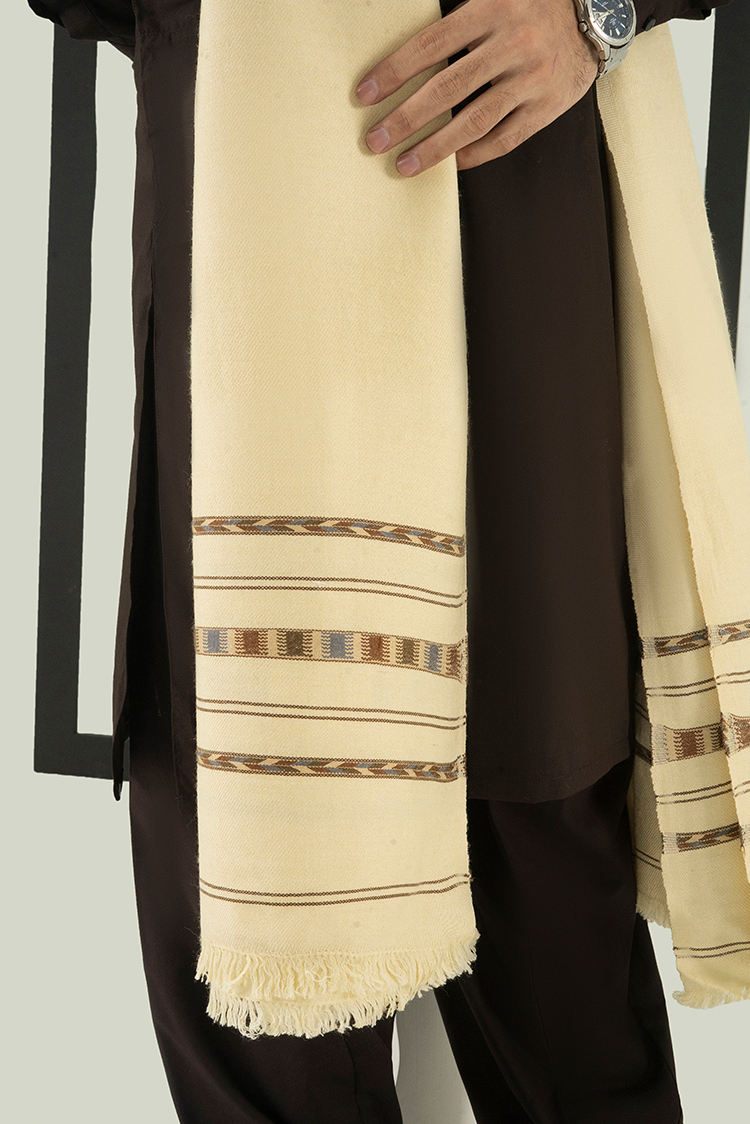 Cream Wool Blend Shawl