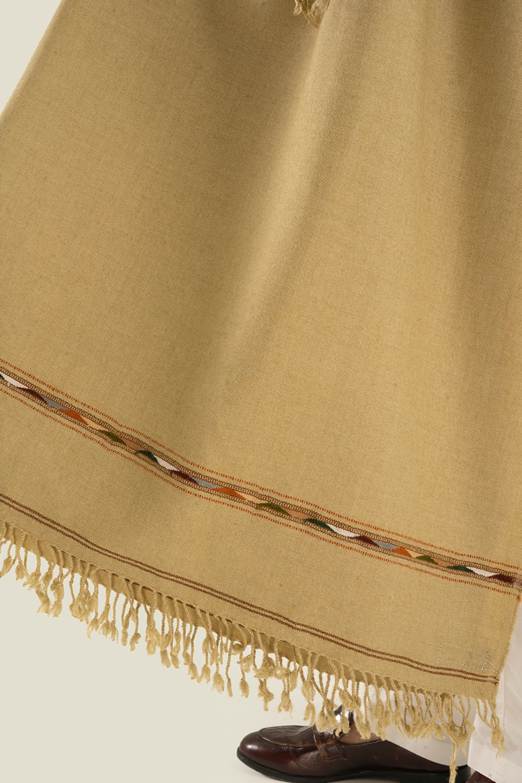Khaki Wool Blend Shawl