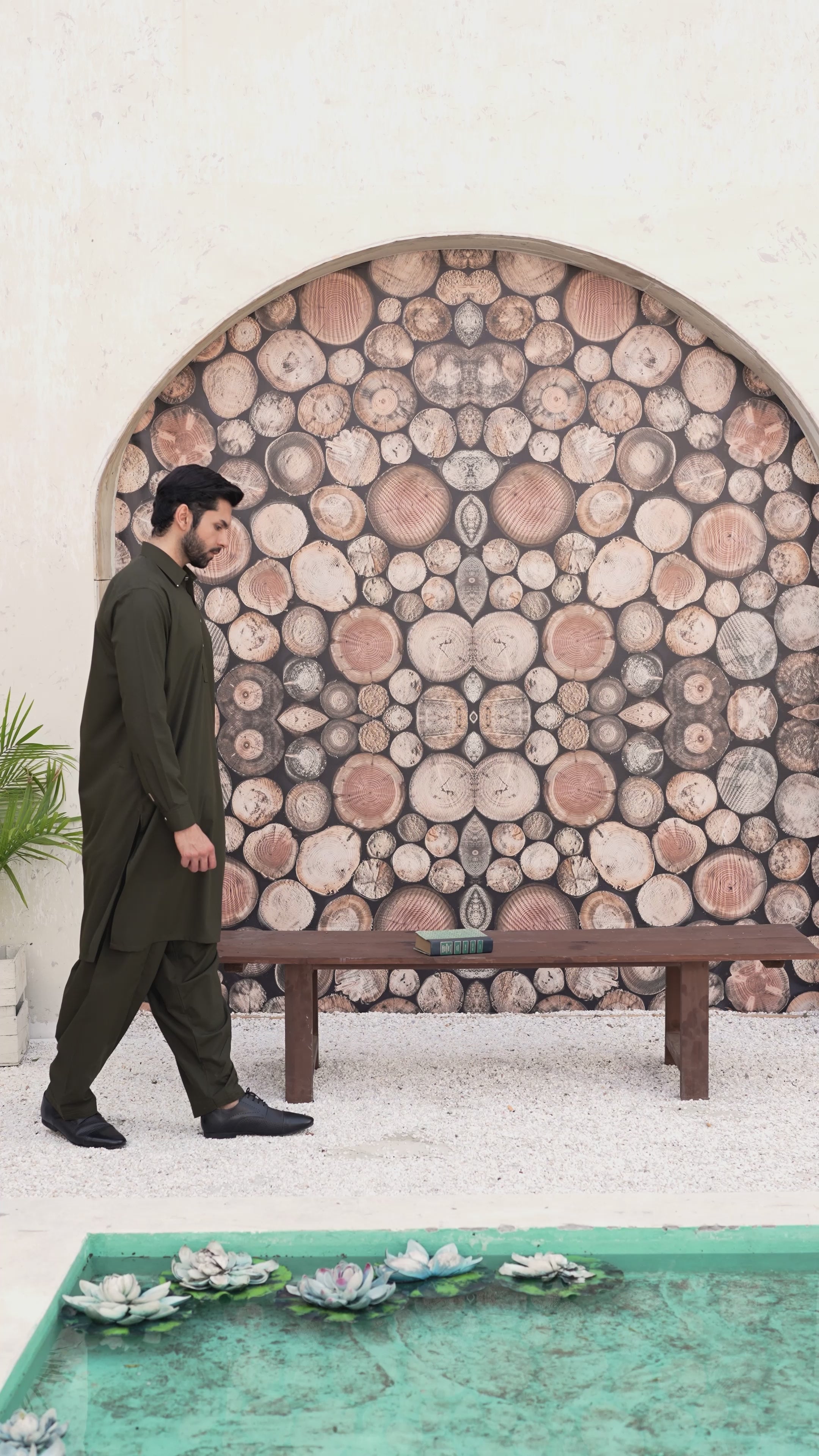 Wash & Wear | Olive Collar Shalwar Kameez